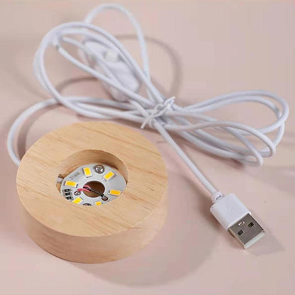 Galaxy 3D Crystal Ball Night Light with Wooden Base - LED USB Table Lamp for Kids, Teens, and Home Décor